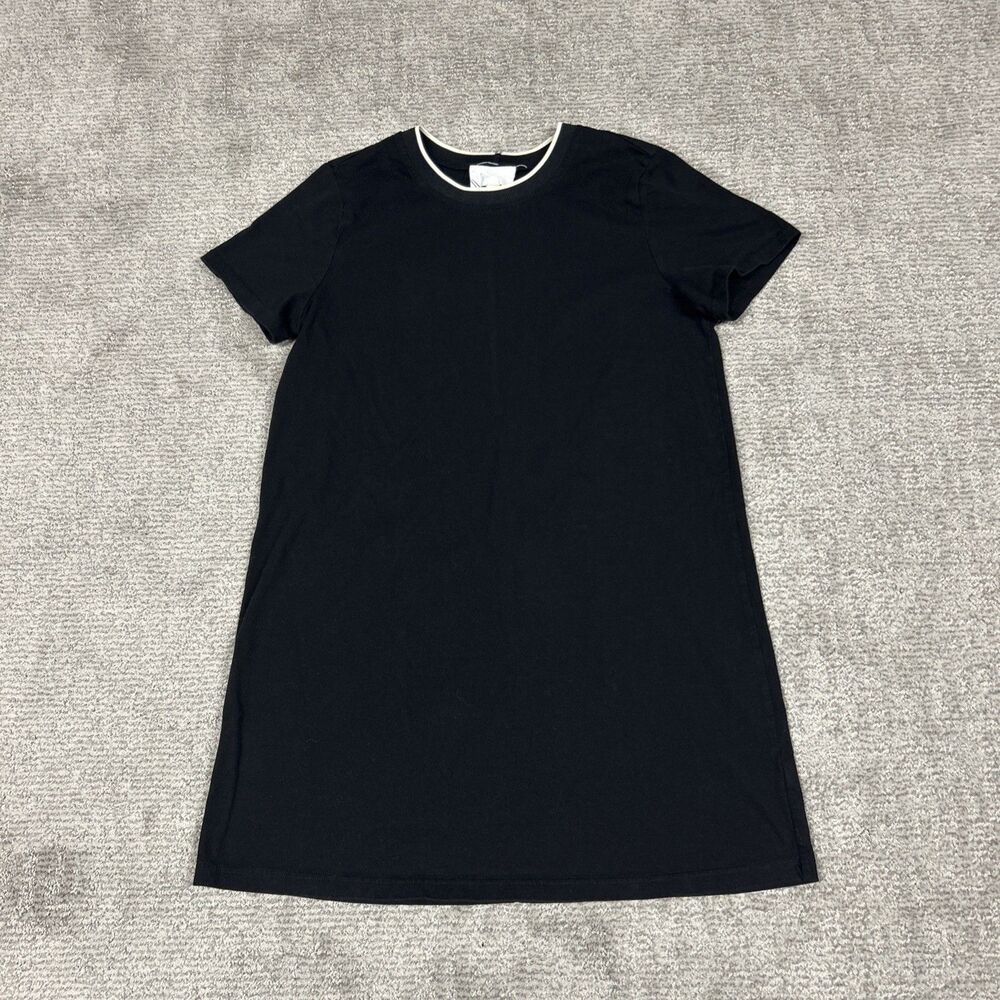 Pomander Place Shirt Dress Womens Large Black Short Sleeve Cotton Tuckernuck